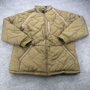 ENYCE Jacket Mens 3XL Tan Quilted Puffer Coat Full Zip Streetwear Y2K Vintage